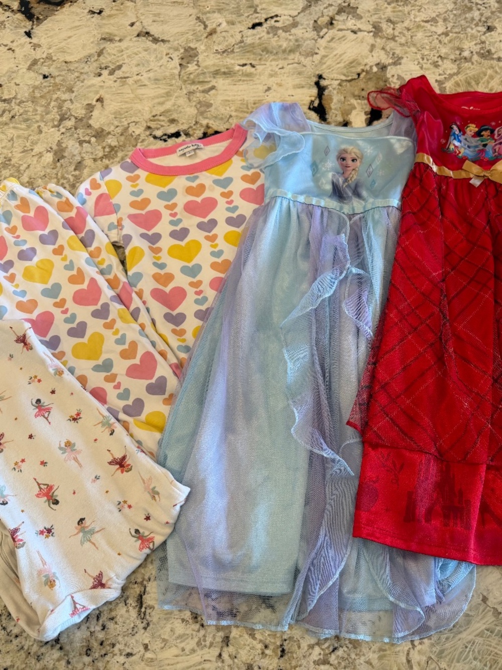 Cute 3T/4T Pajamas Lot Disney Frozen Princesses Hearts Ballerinas Cookies & Milk